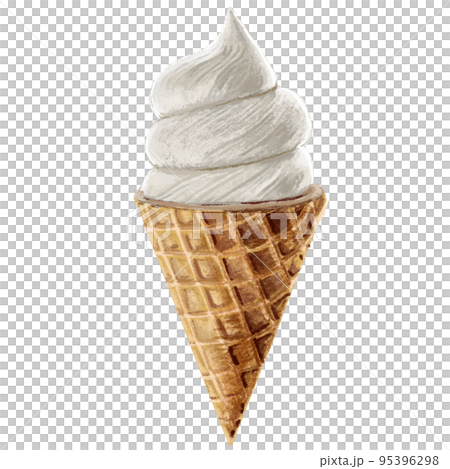 サクサクコーンのミルクバニラアイスのイラスト 95396298