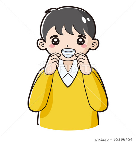 歯科矯正のマウスピースを装着した子どものイラスト 95396454