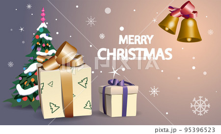 Christmas card with a Christmas tree and gifts. Vector. Christmas card with a Christmas tree and gifts. Vector. 95396523