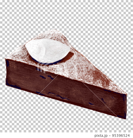 しっとりおいしそうなNYチョコレートチーズケーキのイラスト しっとりおいしそうなNYチョコレートチーズケーキのイラスト 95396524