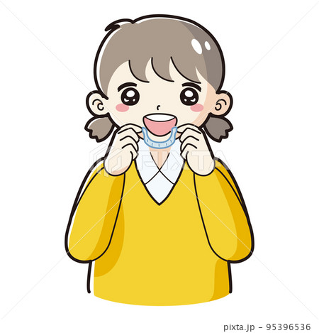 子どもの歯科矯正器具のイラスト 95396536