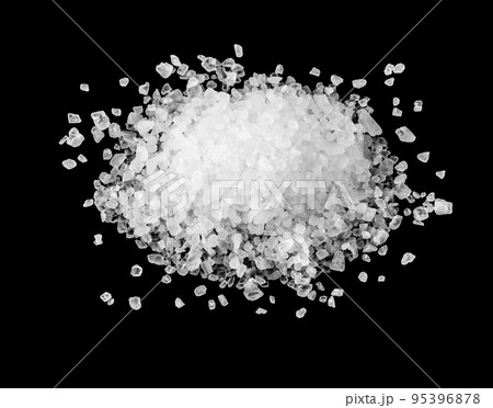 A heap of sea salt on black 95396878