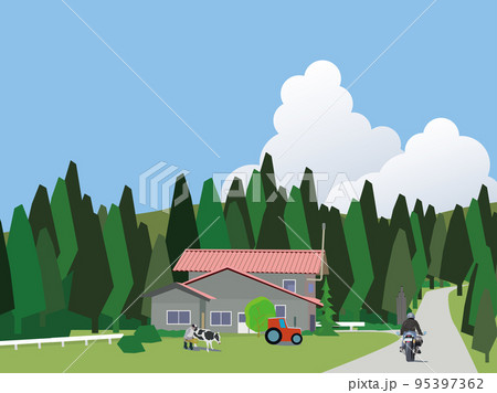 牛の酪農農家風景 95397362