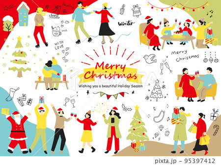 クリスマスを楽しむ人達 95397412