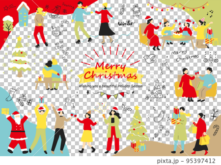 クリスマスを楽しむ人達 95397412