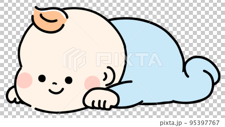 うつ伏せの赤ちゃん 95397767