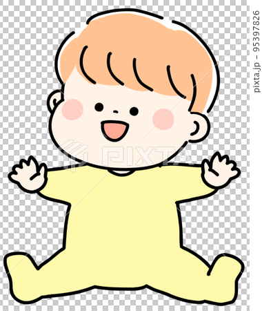Sitting baby Yellow clothes Sitting baby Yellow clothes 95397826