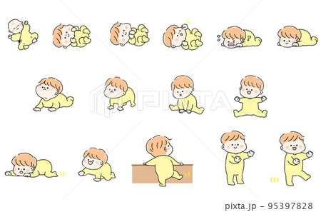赤ちゃんの成長セット　イエロー 95397828
