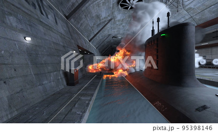 潜水艦ドック 95398146