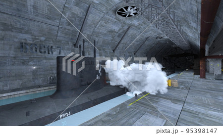 潜水艦ドック 95398147