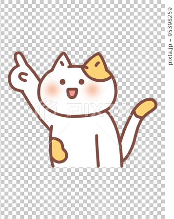 可愛的貓指點 95398259