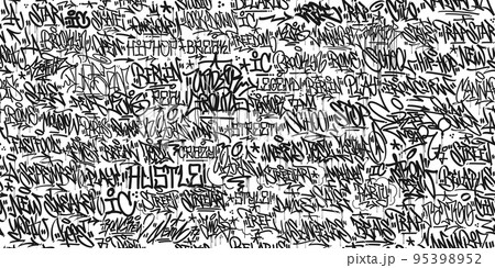Seamless Trendy Abstract Hip Hop Street Art Graffiti Style Urban Calligraphy Vector Illustration Background Seamless Trendy Abstract Hip Hop Street Art Graffiti Style Urban Calligraphy Vector Illustration Background 95398952