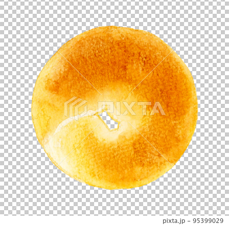 ベーグル　パンの手描き水彩イラスト素材 95399029