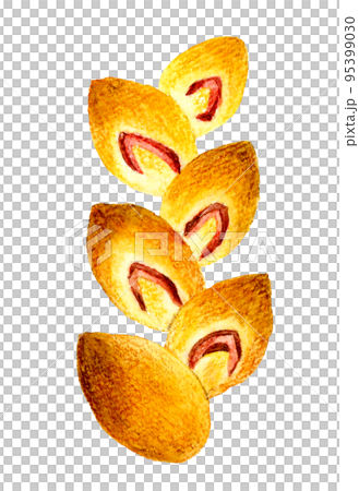 Bacon epi bread hand-painted watercolor illustration material 95399030
