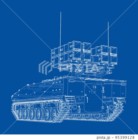 Military track missle system. Vector Military track missle system. Vector 95399128