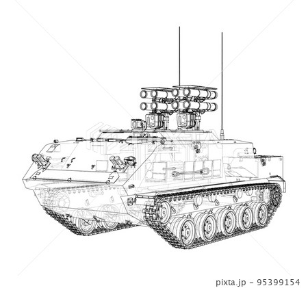 Anti-tank armored car. Vector 95399154