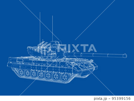 Tank. Vector rendering of 3d 95399156