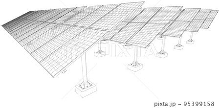Solar Panel Field. Vector 95399158