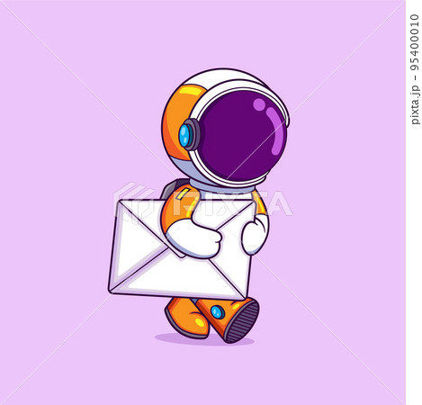 The astronaut is being a postman and delivering a big mail 95400010