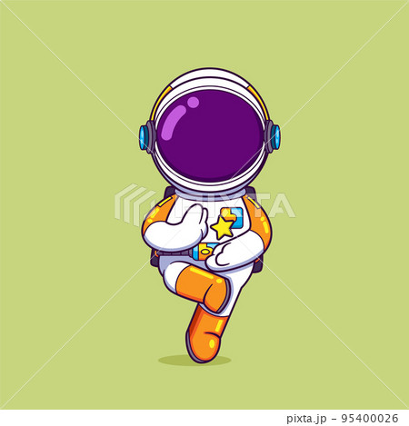 The cute astronaut is posing like the shaolin and holding the bright star The cute astronaut is posing like the shaolin and holding the bright star 95400026