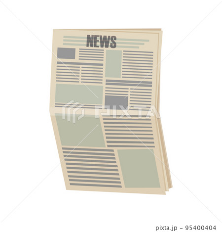 Newspaper pile, stack of magazine with rope in cartoon style isolated on white background.  95400404