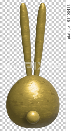 Rabbit figurine _ back view _ red gold Rabbit figurine _ back view _ red gold 95400458