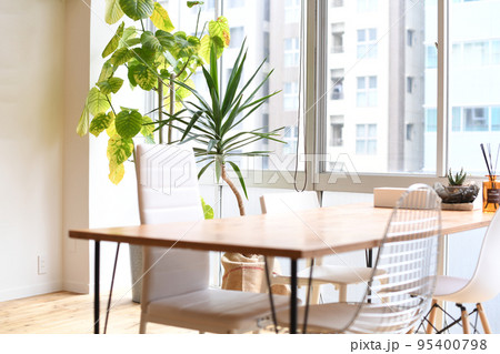 自然光の差し込むおしゃれな無人の部屋 95400798