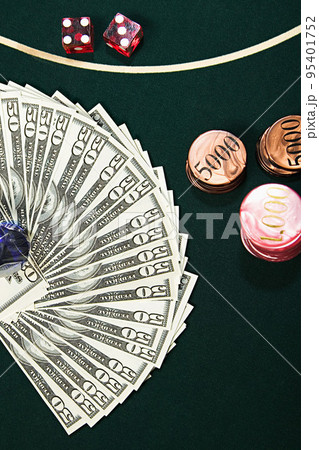 Money dice and gambling chips 95401752