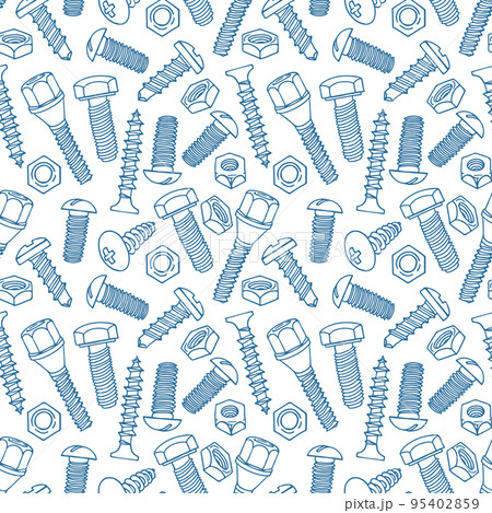 seamless pattern with sketch screws 95402859
