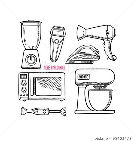 Kitchen Electric Appliances Big Illustrations Set - Stock Illustration  [34936882] - PIXTA