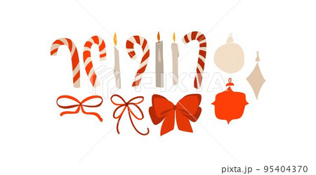 Hand drawn vector abstract graphic Merry Christmas and Happy new year clipart illustrations of cute xmas candy cane collection set isolated.Merry Christmas floral design background.Winter holiday art. Hand drawn vector abstract graphic Merry Christmas and Happy new year clipart illustrations of cute xmas candy cane collection set isolated.Merry Christmas floral design background.Winter holiday art. 95404370