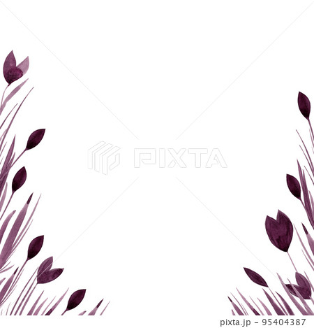 Monochrome watercolor flowers tulips. Floral frame Monochrome watercolor flowers tulips. Floral frame 95404387