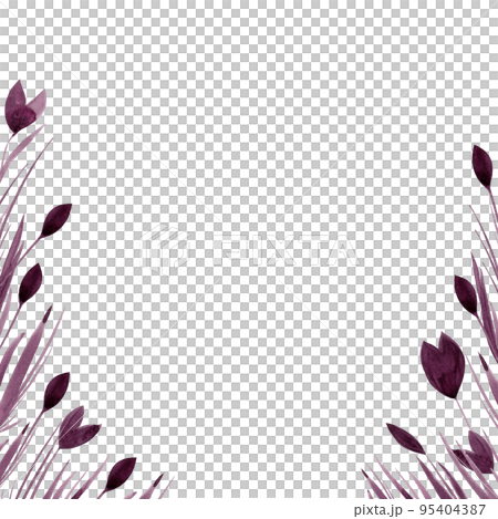 Monochrome watercolor flowers tulips. Floral frame Monochrome watercolor flowers tulips. Floral frame 95404387