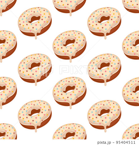 Sugar donut seamless pattern 95404511