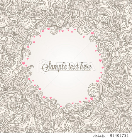 beige frame with hearts 95405752