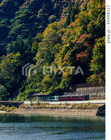 只見線と紅葉 只見線と紅葉 95408327