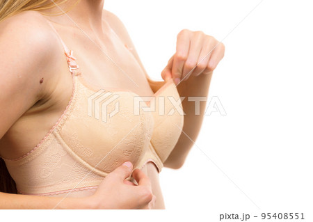 Girl wearing too big bra cup - Stock Photo [95408575] - PIXTA