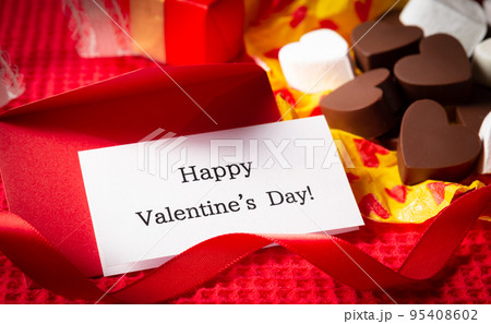 Happy Valentine's Day!　バレンタインデー　メッセージカード　プレゼント　チョコ 95408602