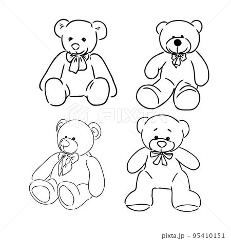Bear doll icon outline flat design vector. Teddy bear icon outline 95410151
