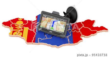 GPS navigation in Mongolia, 3D rendering 95410738