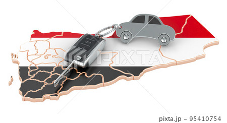 Sale or rent car in Yemen concept, 3D rendering 95410754