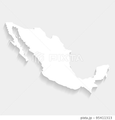 Simple white Mexico map on gray background, vector, illustration, eps 10 file Simple white Mexico map on gray background, vector, illustration, eps 10 file 95411313