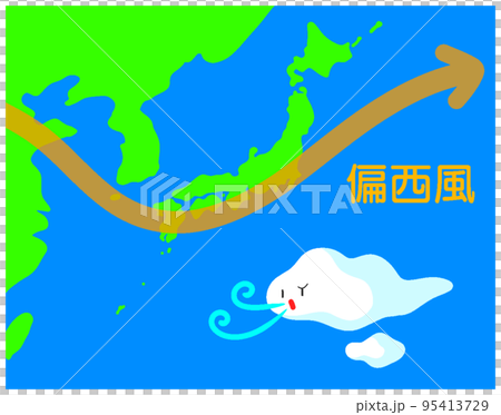 偏西風のイラスト素材 [95413729] PIXTA