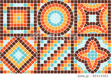 Ancient mosaic tile pattern. Decorative antique stone ornament. Ancient mosaic tile pattern. Decorative antique stone ornament. 95414563