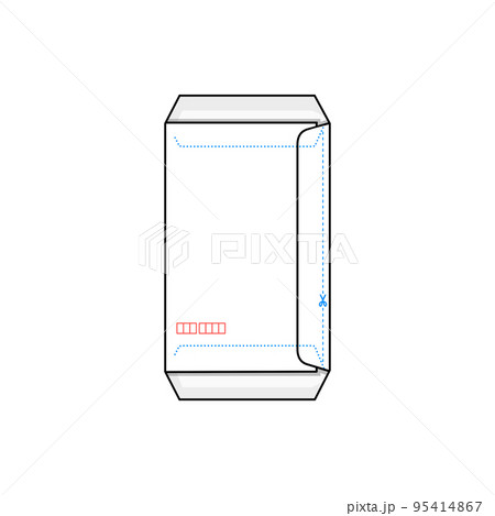 郵便書簡 ミニレター 封筒 の裏面のイラスト素材