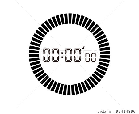 デジタル数字　時計の文字盤　ベクターイラスト 95414896