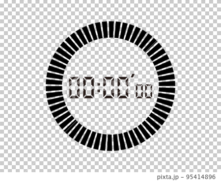 デジタル数字　時計の文字盤　ベクターイラスト 95414896