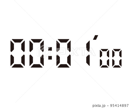 デジタル数字　時計の文字盤　ベクターイラスト 95414897