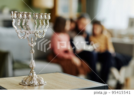 Silver Menorah Candle 95415541