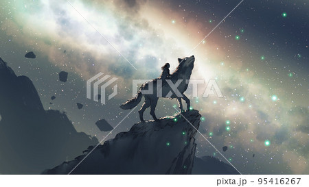 Looking at the starry sky 95416267